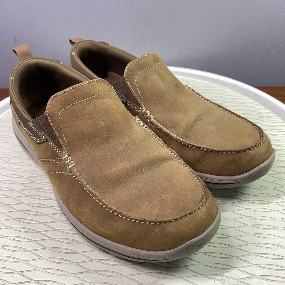 Skechers Men's‎ Harper Forde Leather Loafers Comfort Slip On Shoes Brown Sz. 9